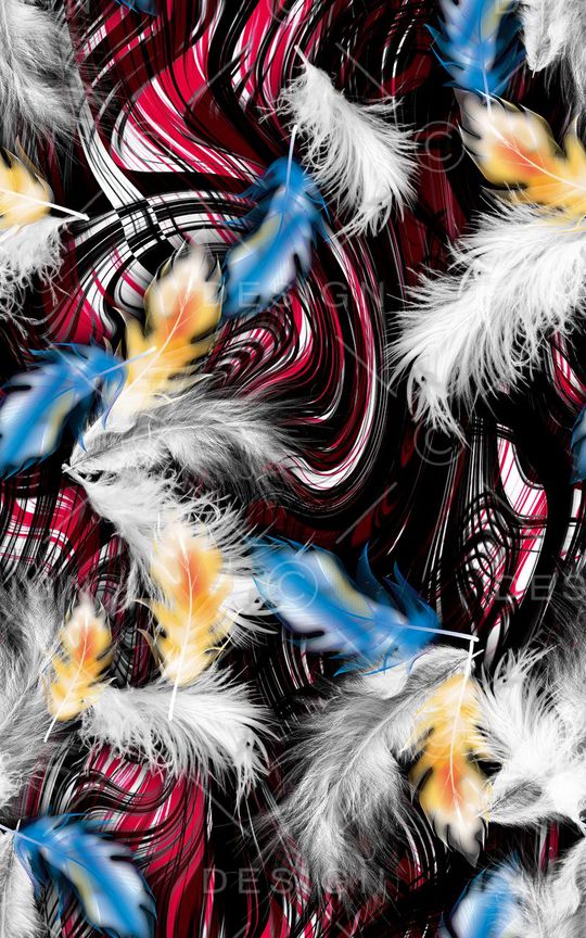 羽毛印花华亿平台图片