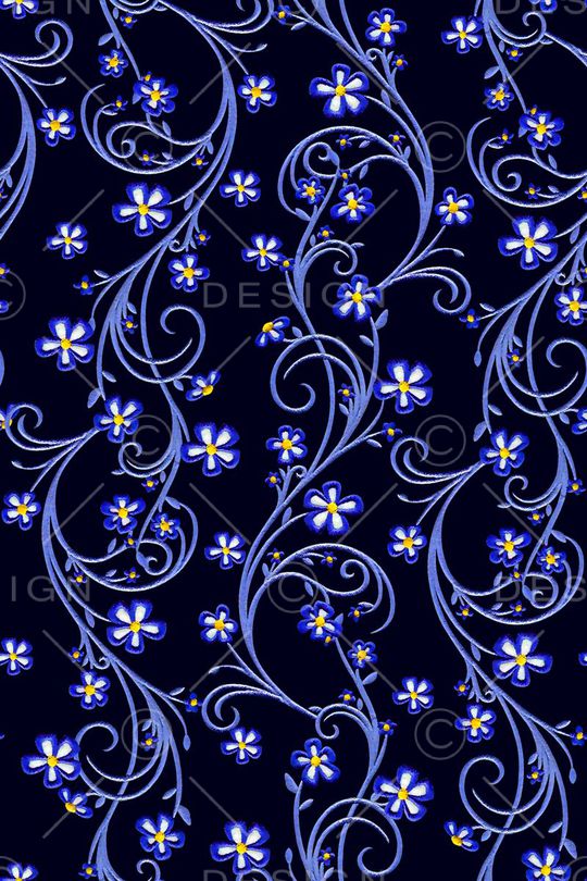 抽象花卉兰花刺绣花卉印花华亿平台图片