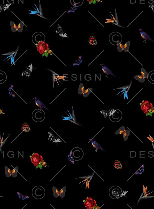 蝴蝶印花华亿平台图片