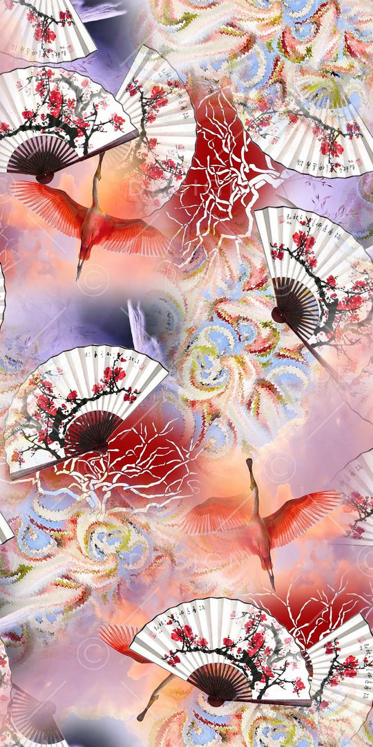 扇子印花华亿平台图片