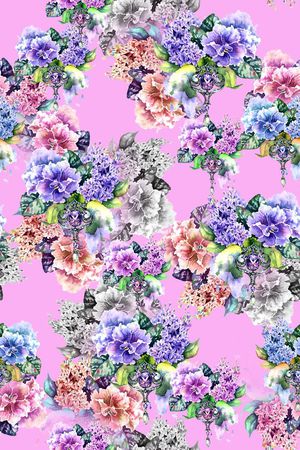 花卉印花华亿平台图片