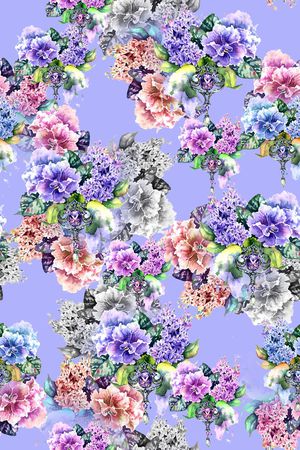 花卉印花华亿平台图片