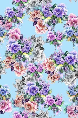 花卉印花华亿平台图片