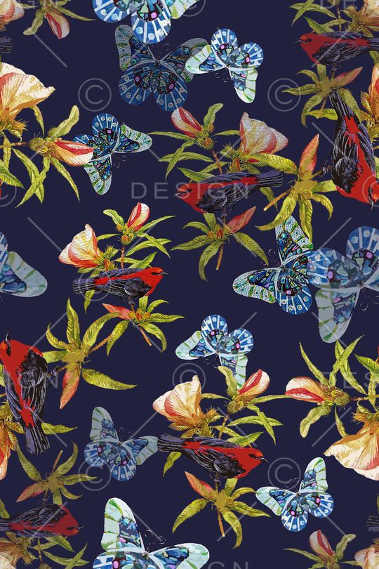 青蓝雅韵系列印花华亿平台图片