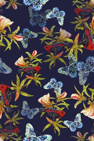 青蓝雅韵系列印花华亿平台图片