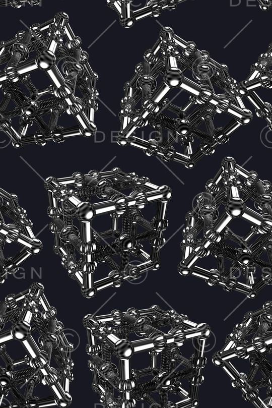 抽象3D几何金属数码印花印花华亿平台图片