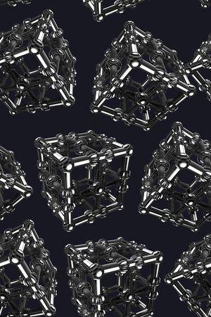 抽象3D几何金属数码印花印花华亿平台图片