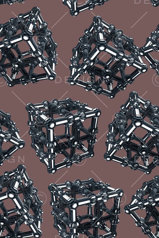 抽象3D几何金属数码印花印花华亿平台图片