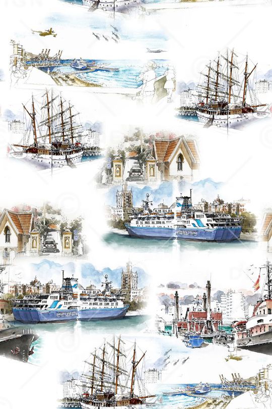 水彩花卉印花华亿平台图片