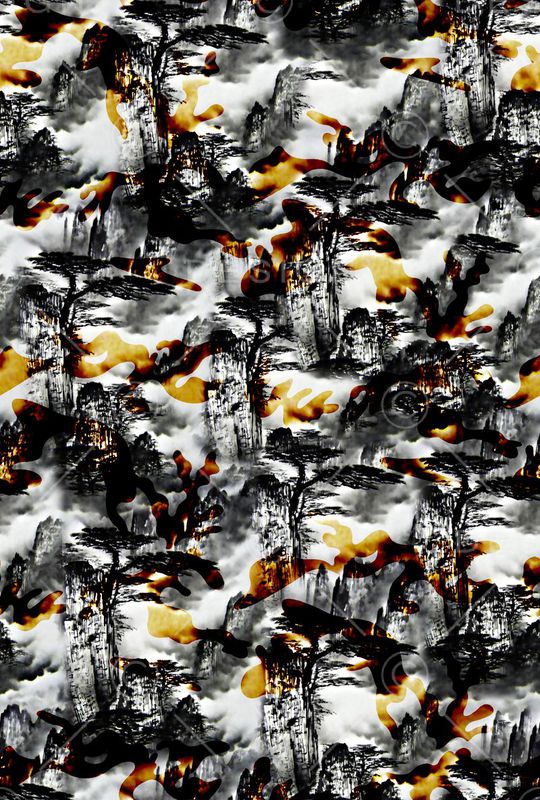 森林树木自然纹理印花华亿平台图片