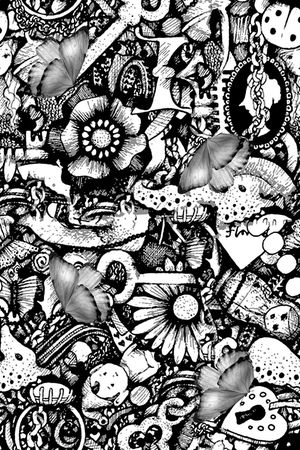 抽象纹理花卉印花华亿平台图片