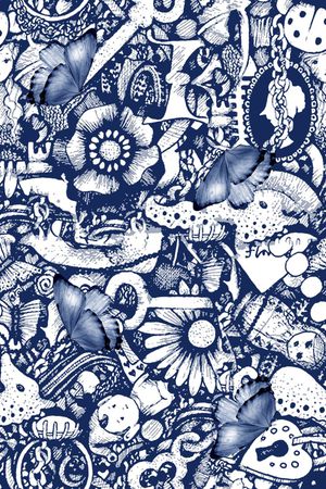 抽象纹理花卉印花华亿平台图片