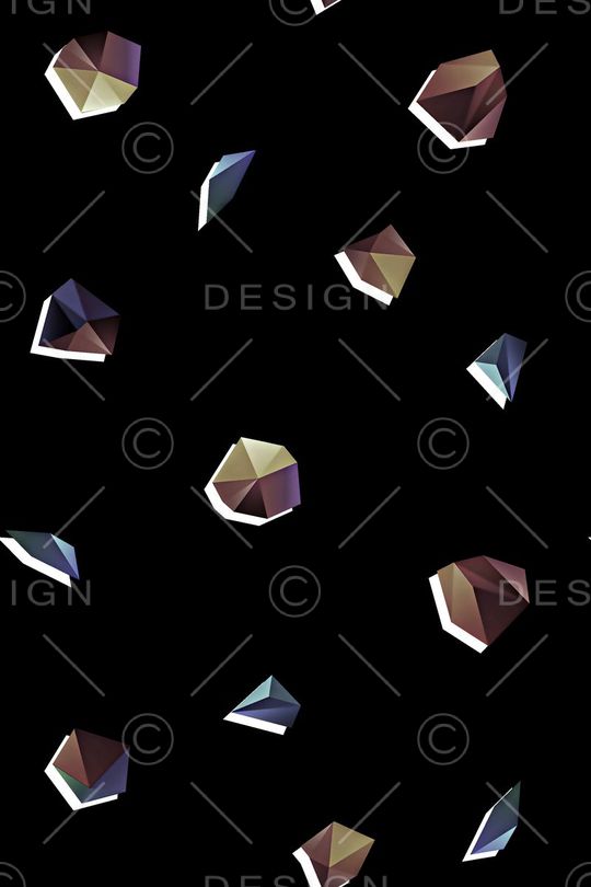 抽象几何多边形印花华亿平台图片