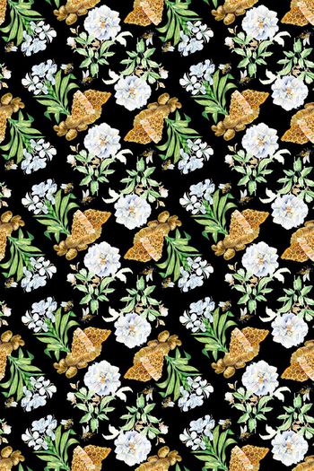 712687-蜂蜜蜜蜂花卉黑