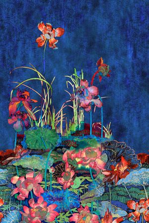 花卉印花华亿平台图片