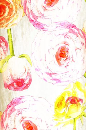 玫瑰花卉长丝巾印花华亿平台图片