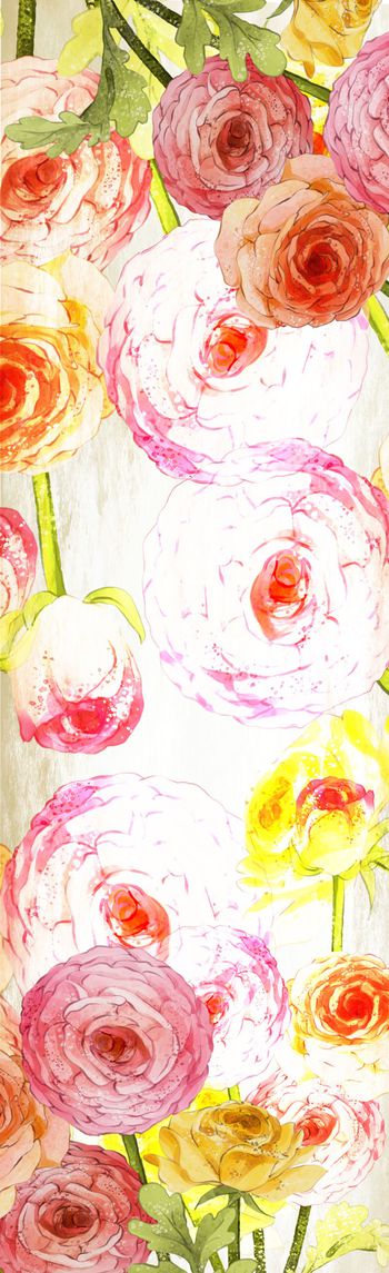 玫瑰花卉长丝巾印花华亿平台图片