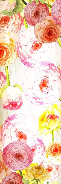 玫瑰花卉长丝巾印花华亿平台图片