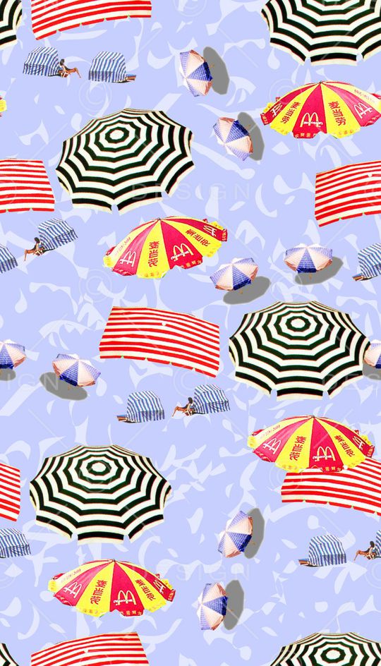 时尚太阳伞组合印花华亿平台图片