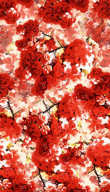 时尚花卉组合印花华亿平台图片