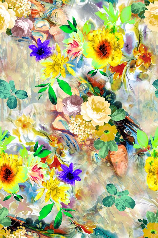 水彩风格印花华亿平台图片