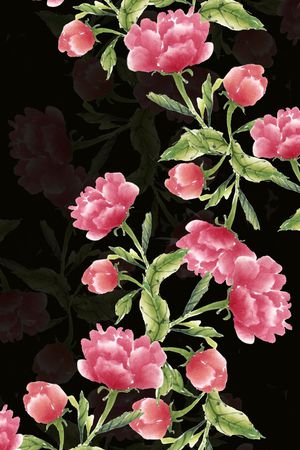 牡丹印花华亿平台图片