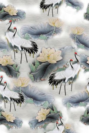 丹顶鹤印花华亿平台图片