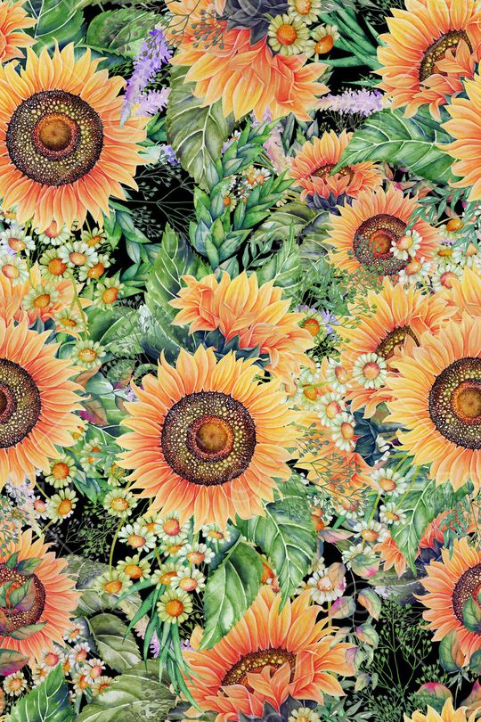 sunflowers印花华亿平台图片