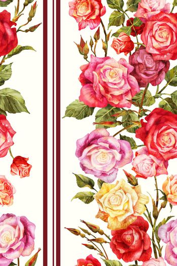 713105-玫瑰花卉竖条