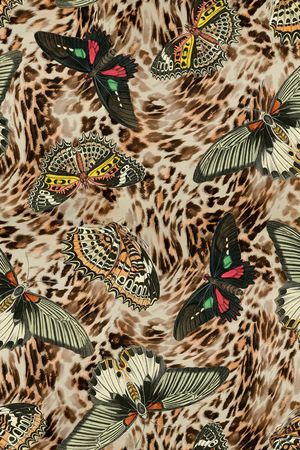 豹纹皮草动物纹印花华亿平台图片