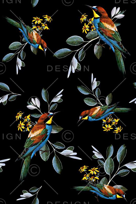 花鸟印花华亿平台图片