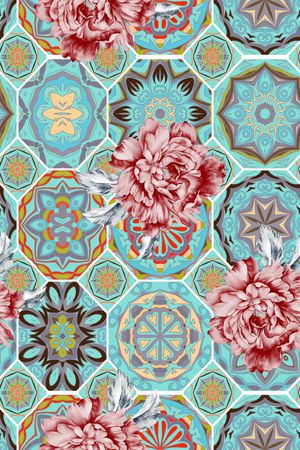 民族花纹印花华亿平台图片