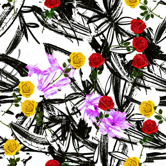 玫瑰花印花华亿平台图片