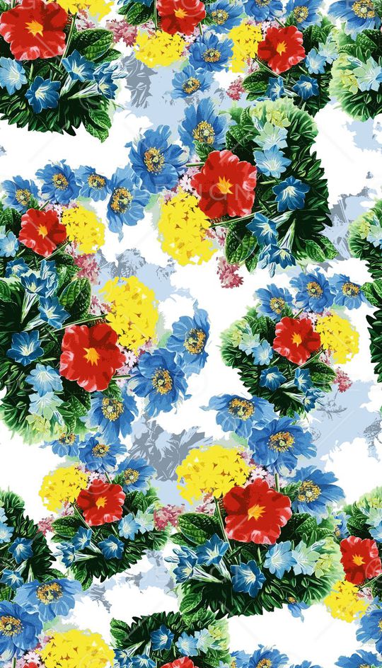 小清新花卉印花华亿平台图片