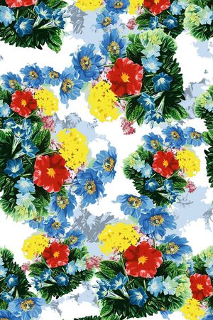 小清新花卉印花华亿平台图片