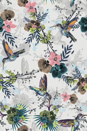 花鸟印花华亿平台图片