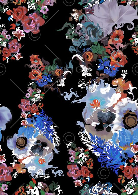 欧美风花卉印花印花华亿平台图片