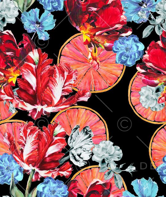 欧美风花卉印花印花华亿平台图片