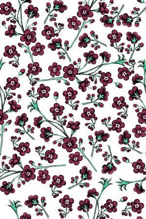 原创手绘花卉印花华亿平台图片