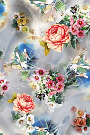 花卉印花华亿平台图片