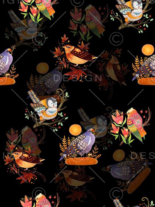 ♥红桃A〖花鸟天堂〗印花华亿平台图片