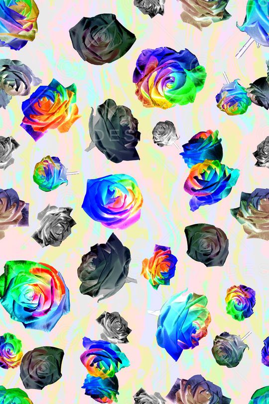 多彩花朵印花华亿平台图片