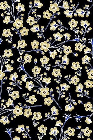 原创手绘花卉印花华亿平台图片