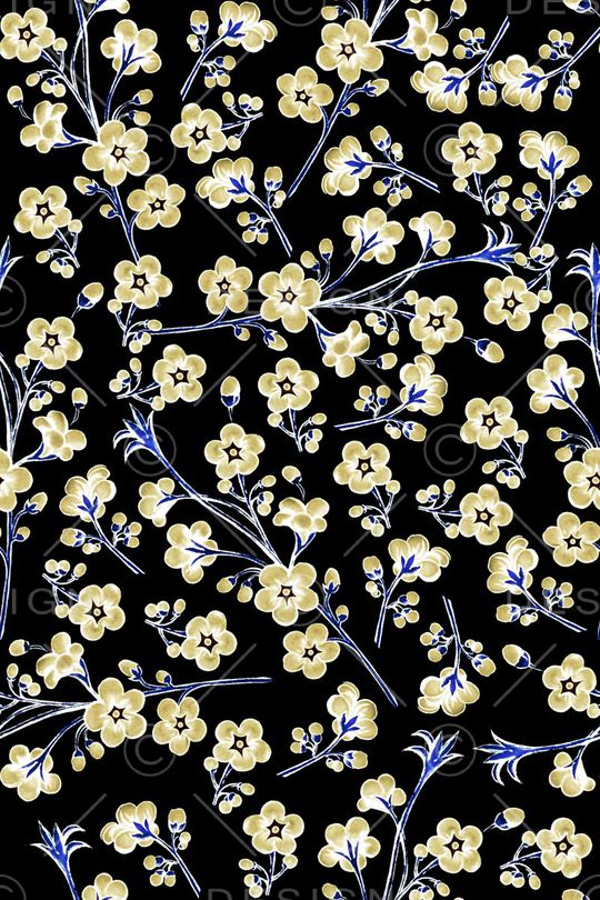 原创手绘花卉印花华亿平台图片