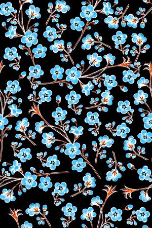 原创手绘花卉印花华亿平台图片