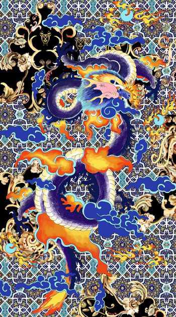 中国风龙印花印花华亿平台图片