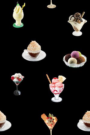 抽象手绘水彩画冰淇淋鸡尾酒杯数码印花印花华亿平台图片