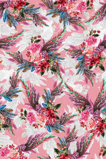 714240-羽毛花卉果果粉