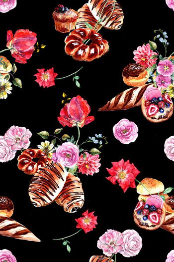 面包插画印花华亿平台图片