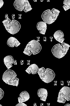 骷髅头印花华亿平台图片